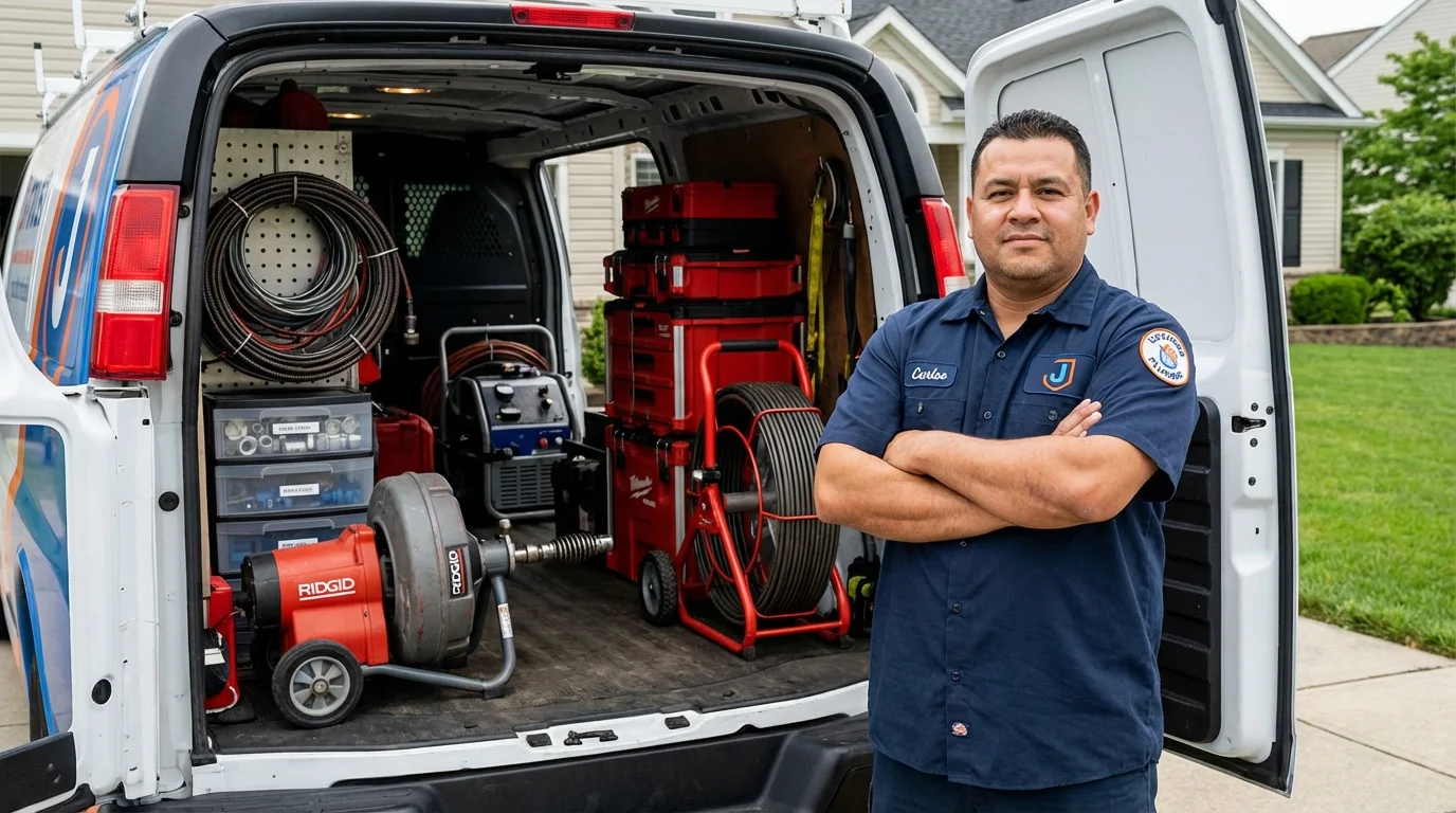 Professional drain cleaning equipment and Johns Plumbing LLC plumber in Rowland Heights