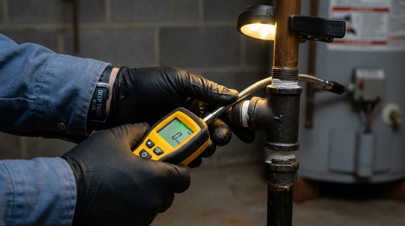 Gas leak detection with electronic sniffer by Johns Plumbing LLC in Rowland Heights