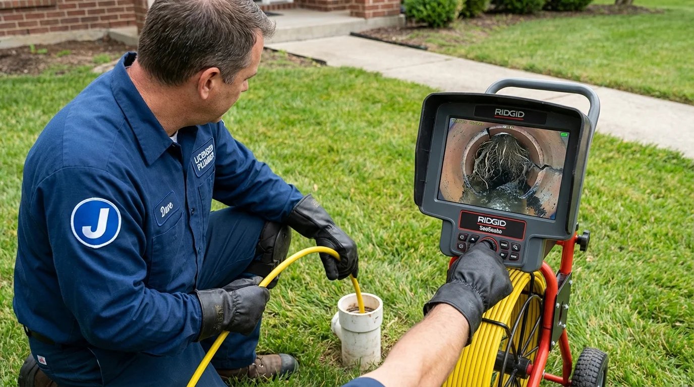 Sewer camera inspection being performed by Johns Plumbing LLC in Rowland Heights